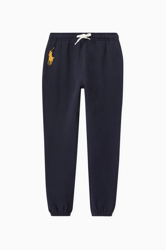 

Polo Player Logo Sweatpants in Cotton Blend Fleece, Blue