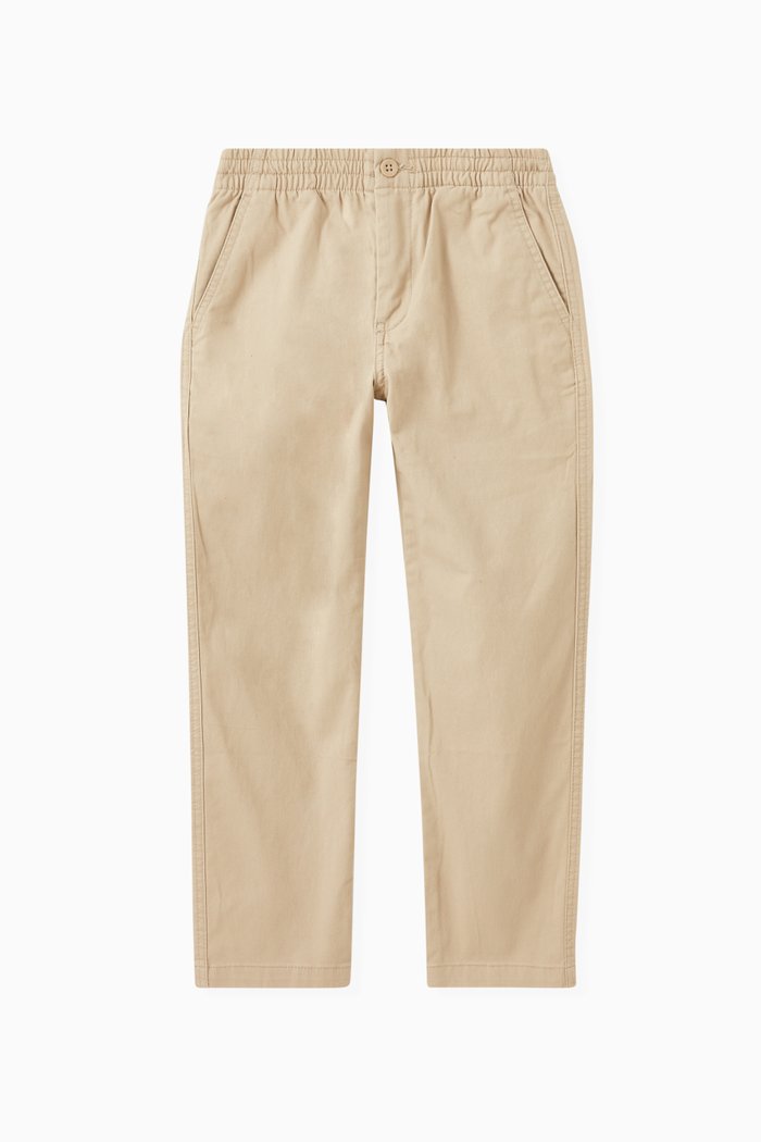 

Embroidered Pony Chino Pants in Stretch Cotton, Neutral