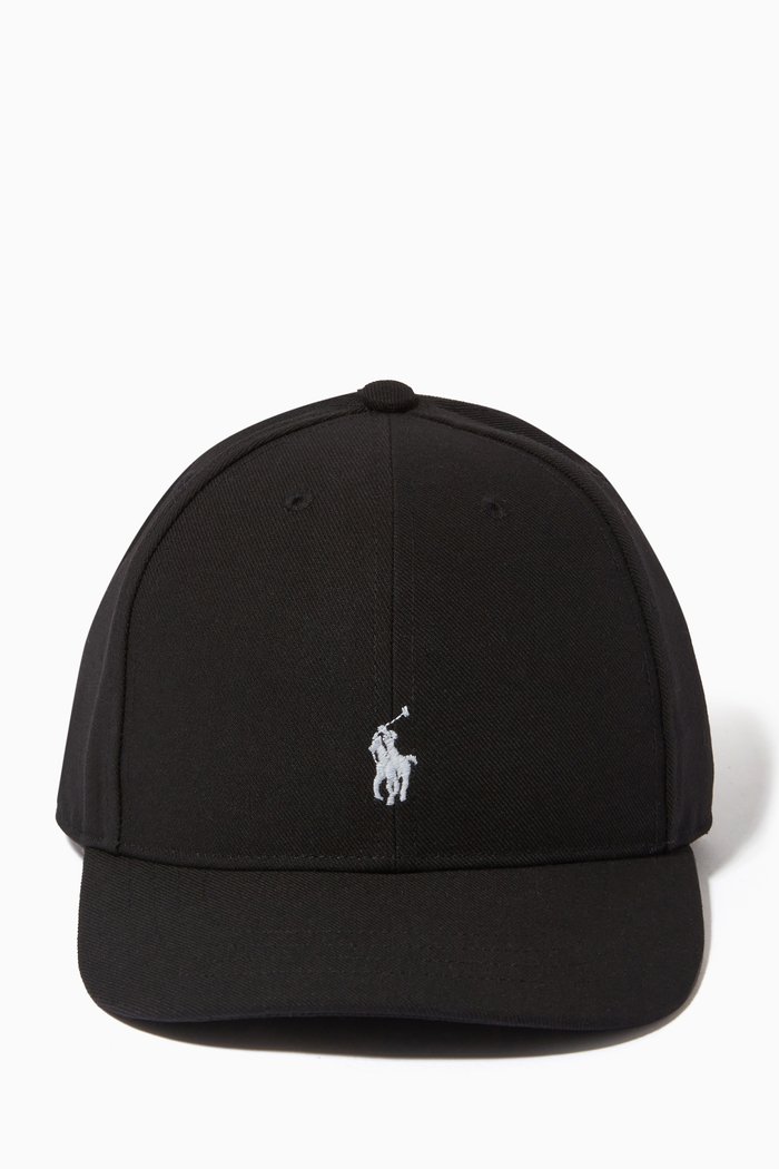 

High Crown Logo Cap in Recycled Polyester, Black