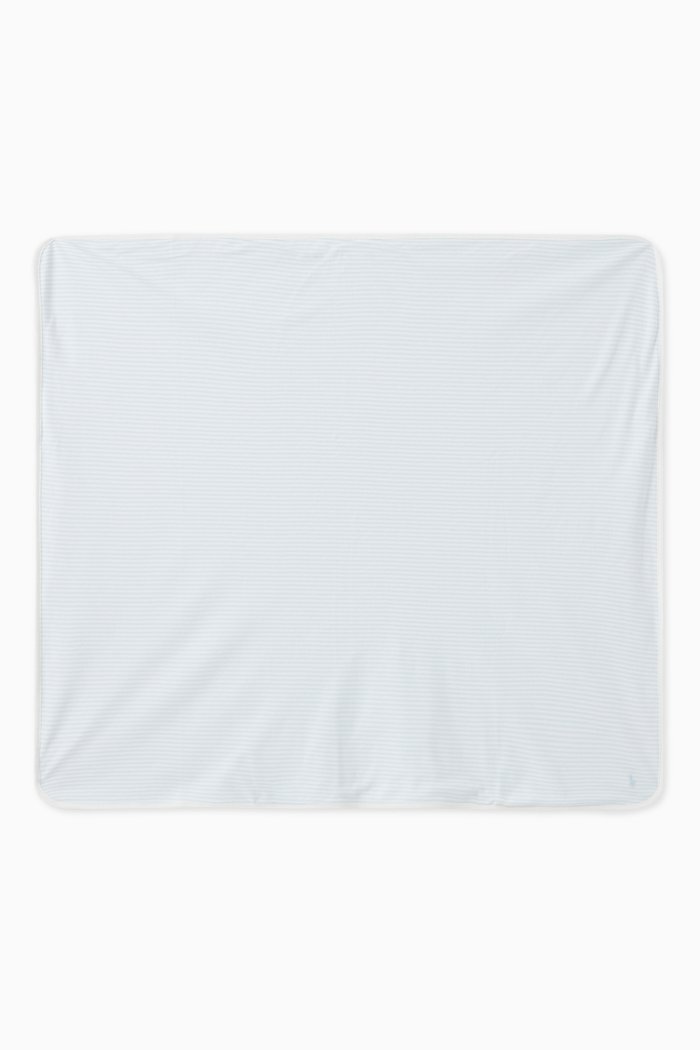 

Striped Blanket in Cotton Interlock, Blue