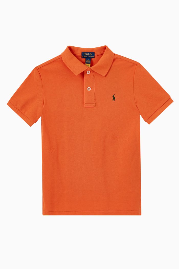 

Custom Fit Polo T-shirt in Cotton Mesh, Orange