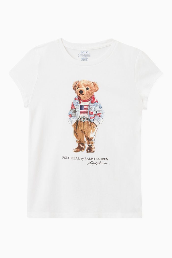 Polo Bear T-shirt in Cotton Jersey, White