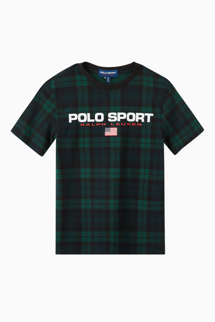

Polo Sport Tartan T-shirt in Cotton Jersey, Black