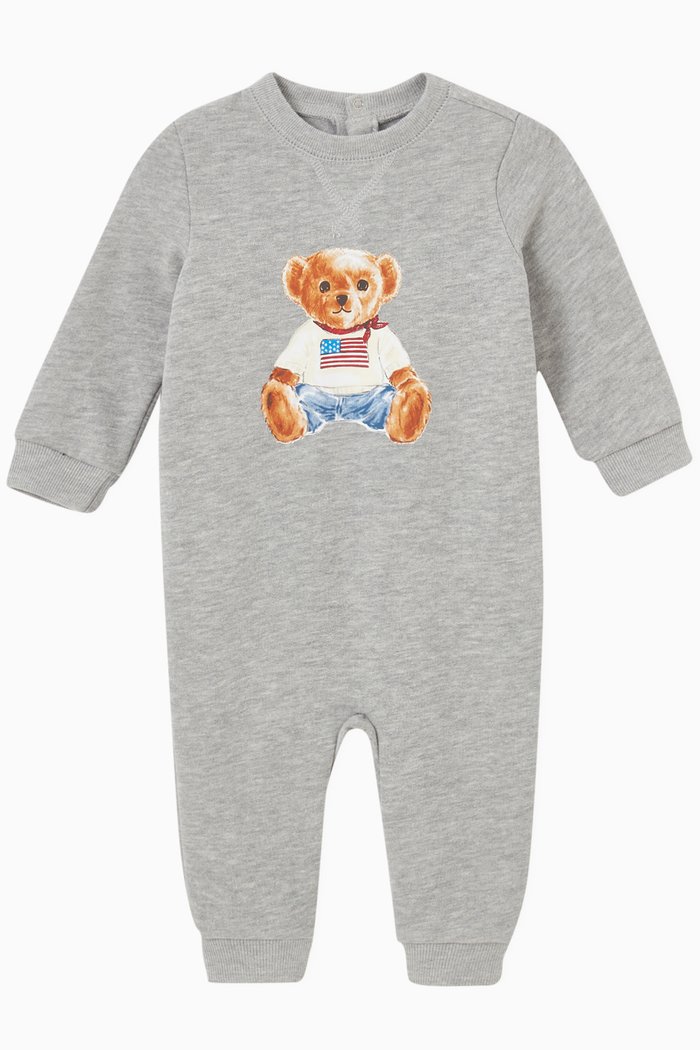 

Polo Bear Jumpsuit in Fleece, Grey