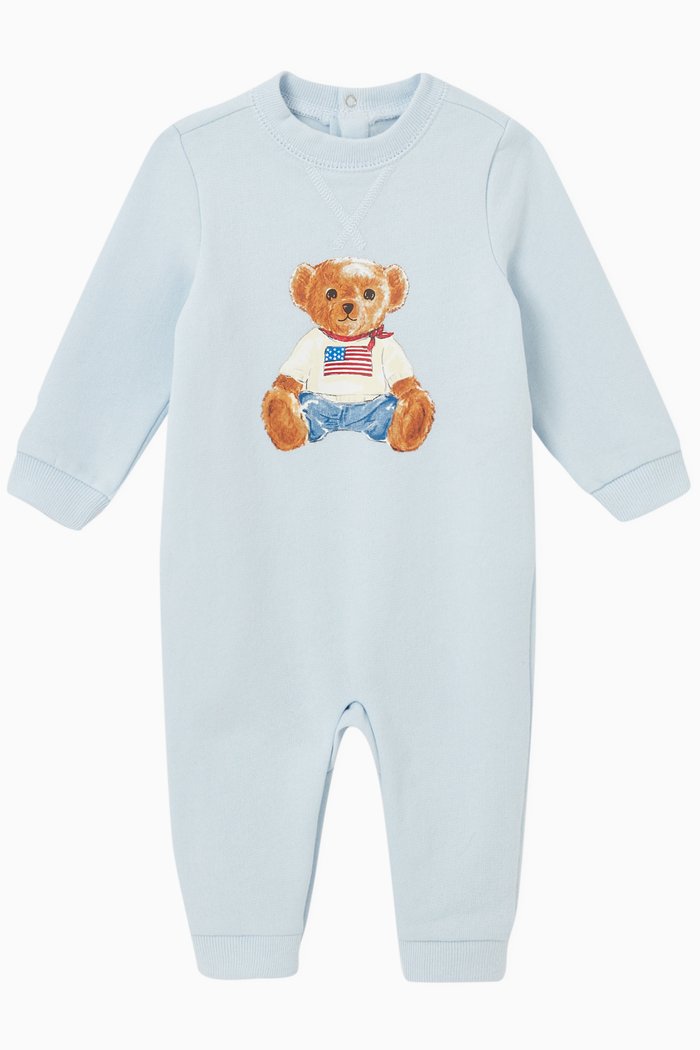 

Polo Bear Jumpsuit in Fleece, Blue