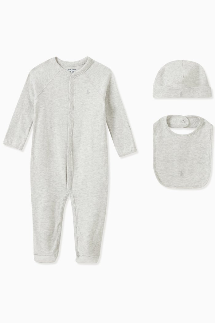 

4-piece Embroidered Logo Gift Set in Cotton, Grey