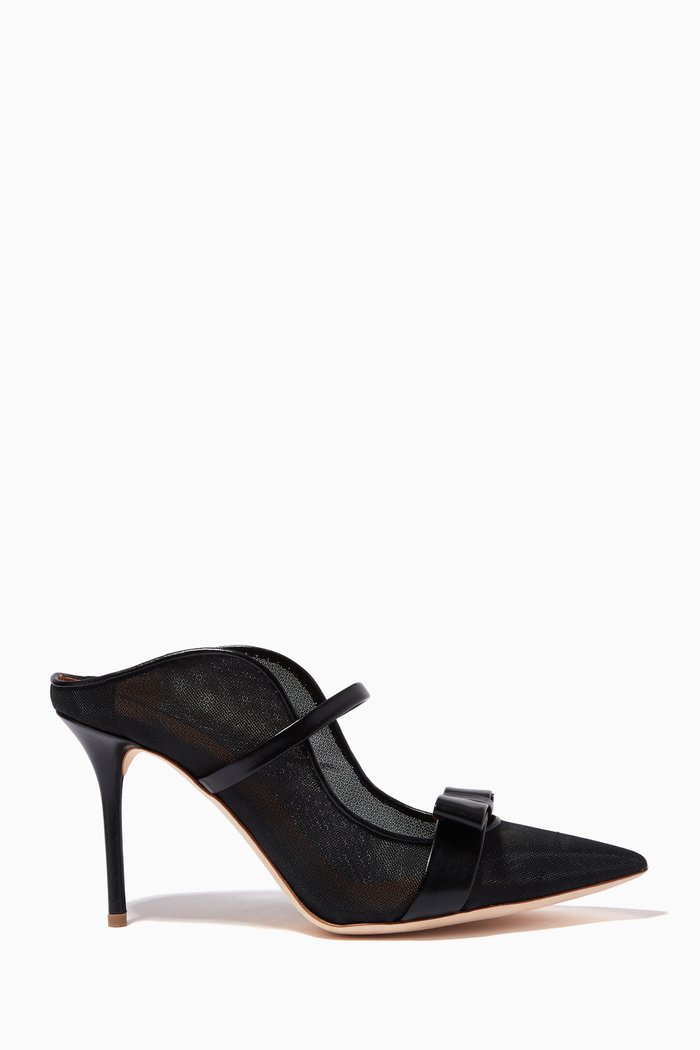 

Marguerite 85 Mules in Net Mesh, Black