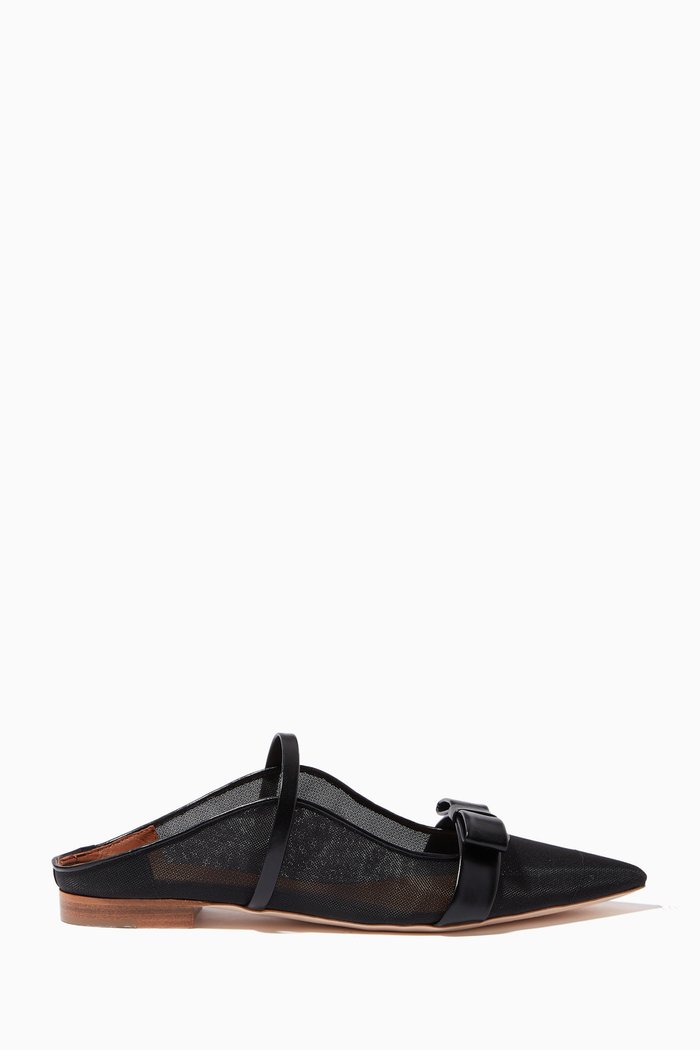 

Marguerite Flat Slippers in Net Mesh, Black