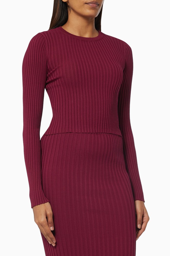 

The Encore Top in Rib-knit, Burgundy