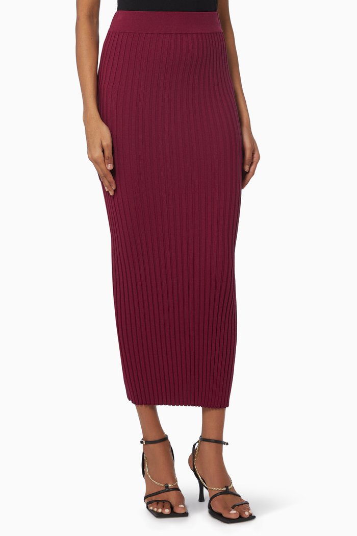 

The Encore Skirt in Rib-knit, Burgundy