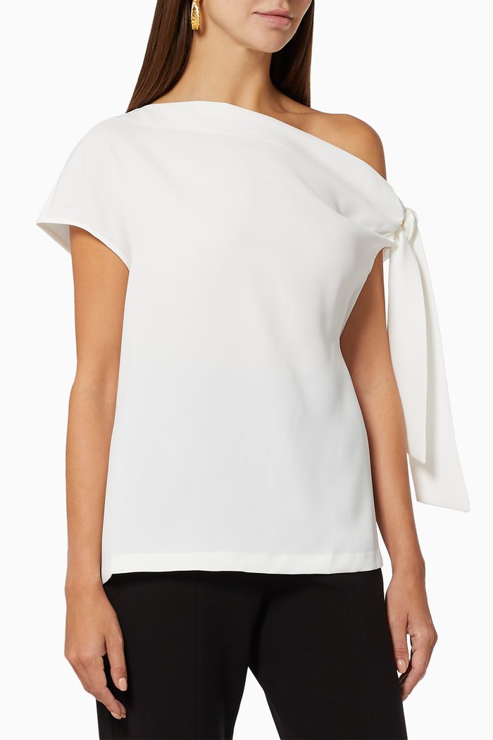 

Drop Off Top in Crepe, White