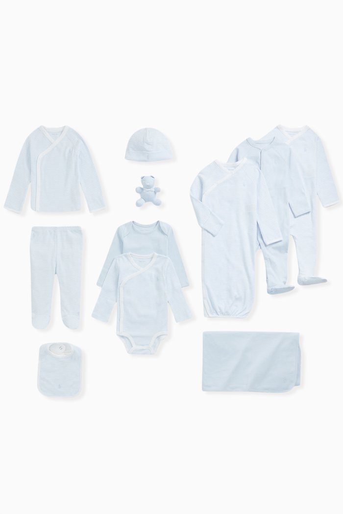

12-piece Logo Gift Set in Cotton Interlock, Blue