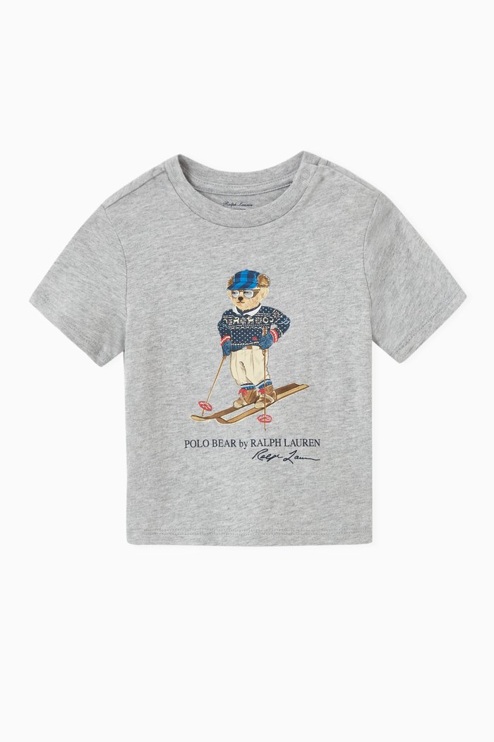

Ski Polo Bear T-shirt in Cotton Jersey, Grey