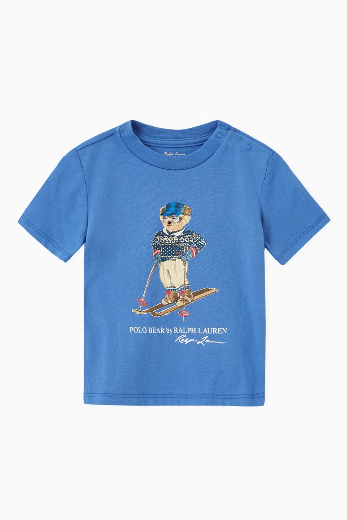 

Ski Polo Bear T-shirt in Cotton Jersey, Blue