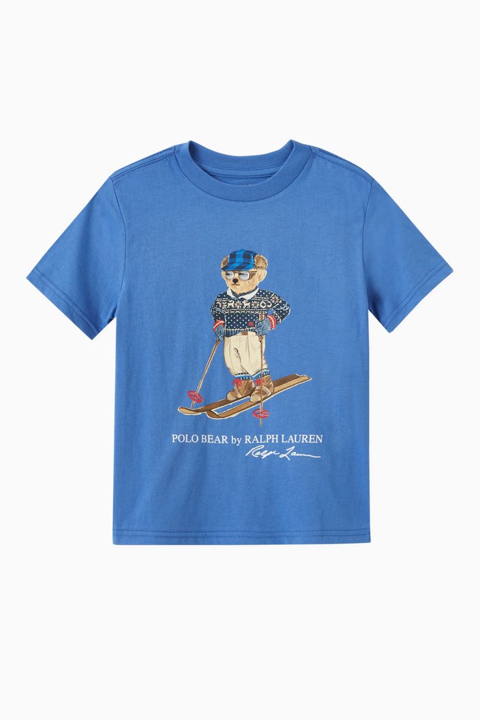 

Polo Bear Ski T-Shirt in Cotton Jersey, Blue