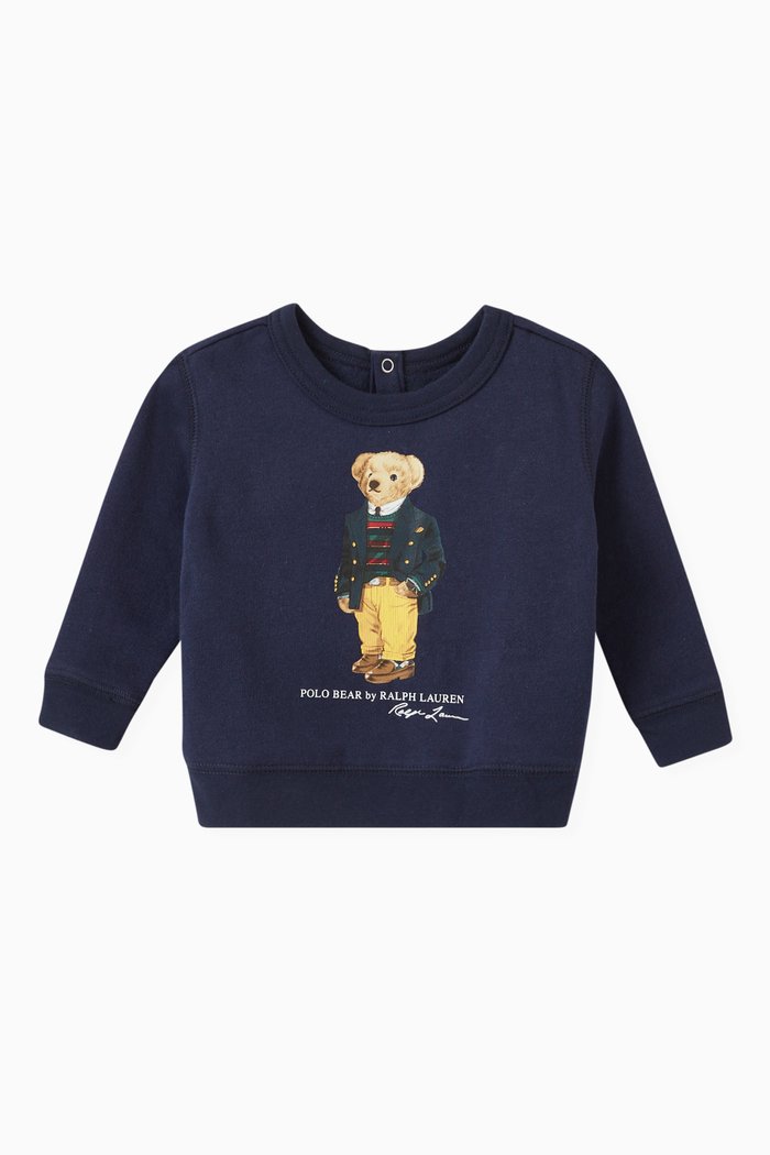 

Polo Bear Sweatshirt in Brushed Fleece, Blue