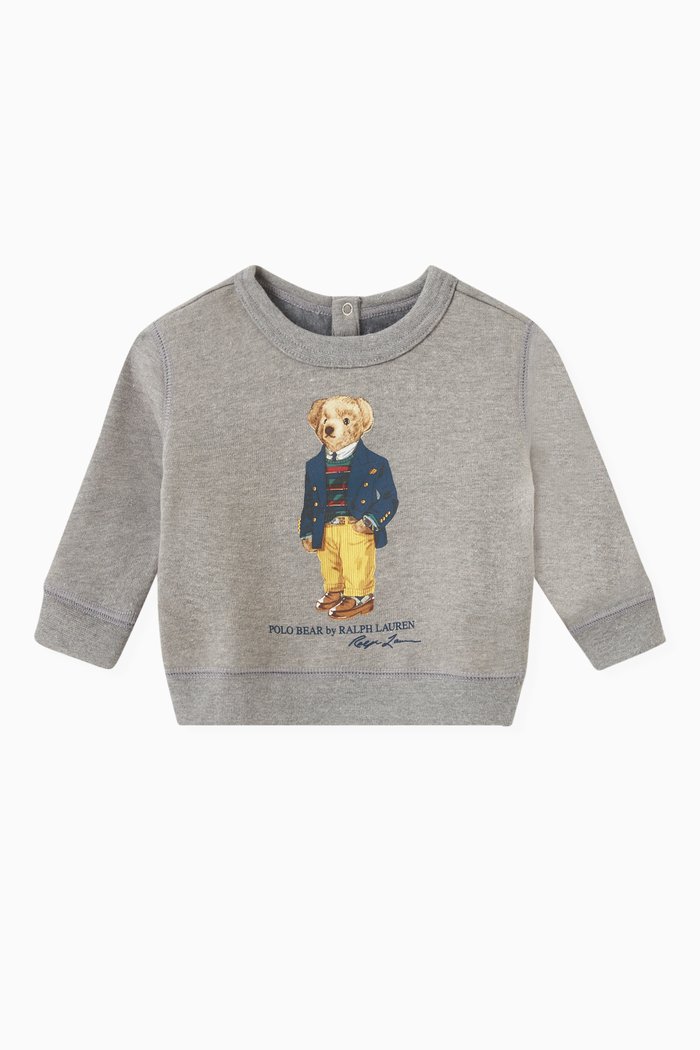 

Polo Bear Sweatshirt in Brushed Fleece, Grey