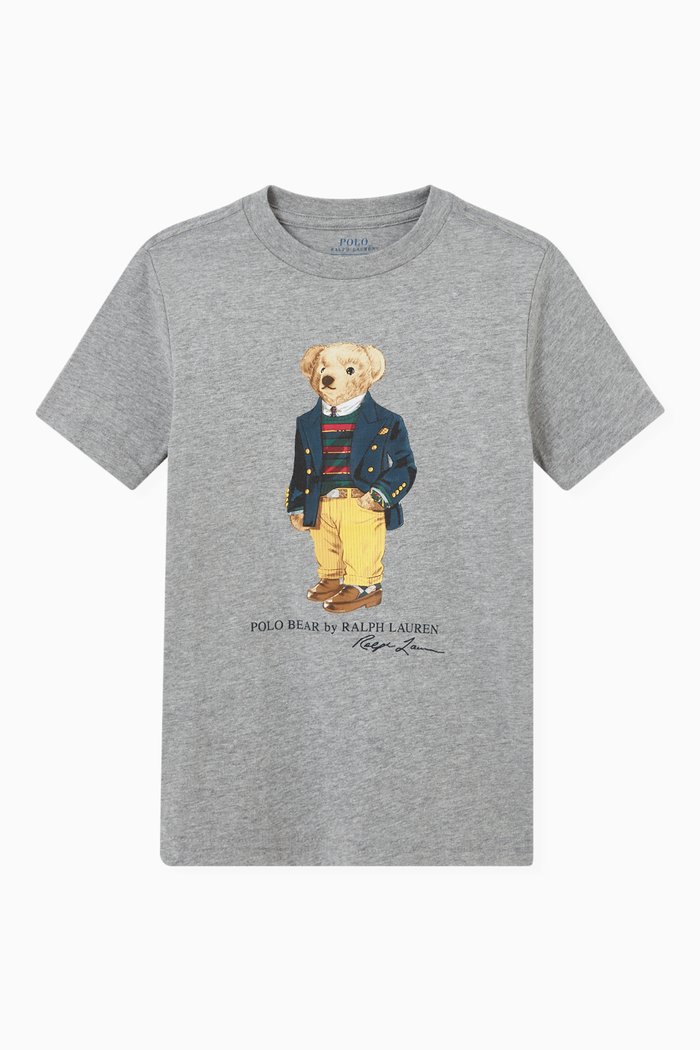 

Polo Bear T-shirt in Cotton Jersey, Grey