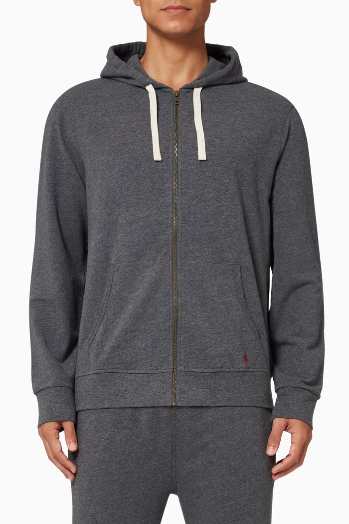 

Logo Sleep Hoodie in Stretch French Terry, Grey