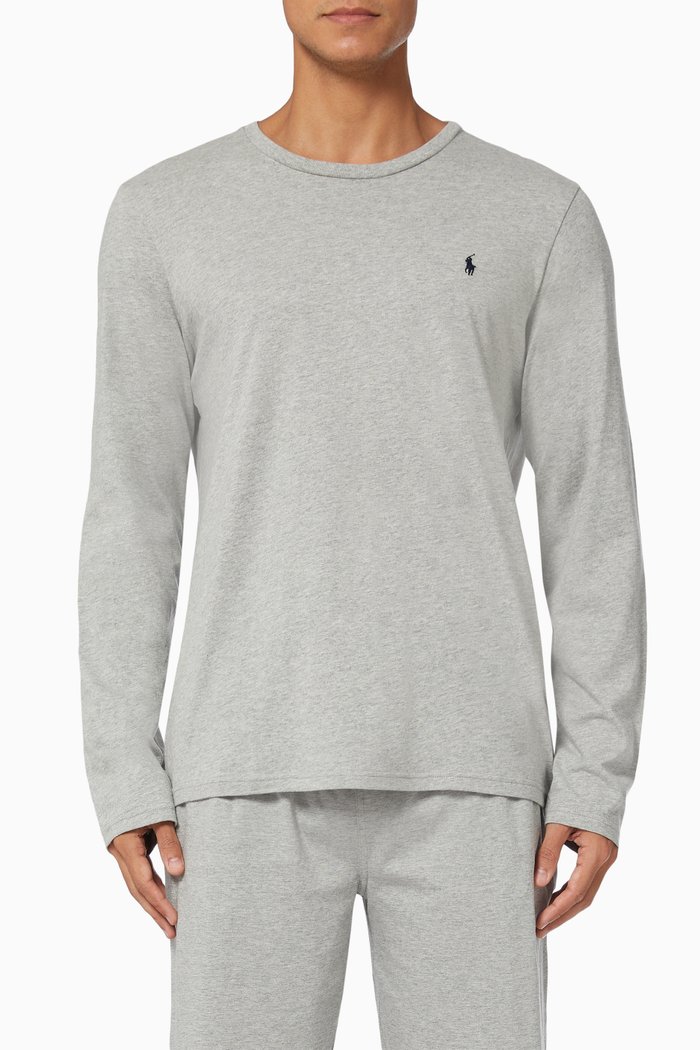 

Crewneck Sleep Top in Liquid Cotton, Grey