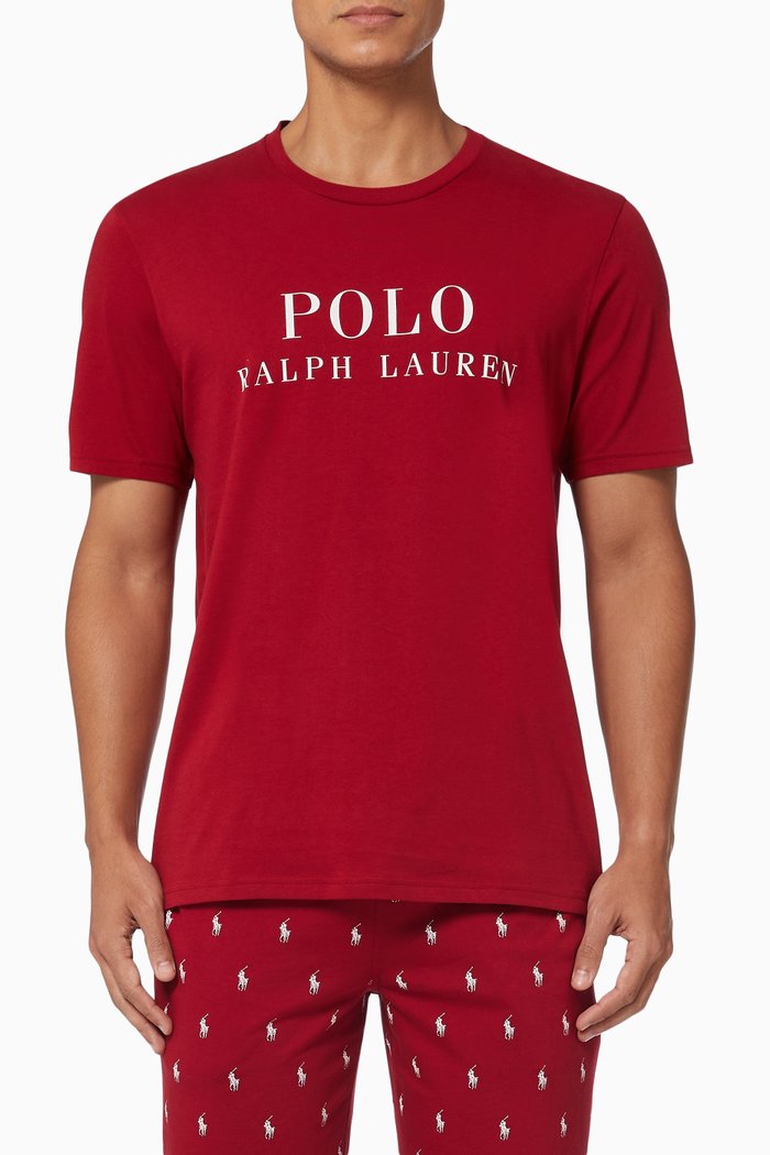 

Logo Sleep T-shirt in Liquid Cotton, Red