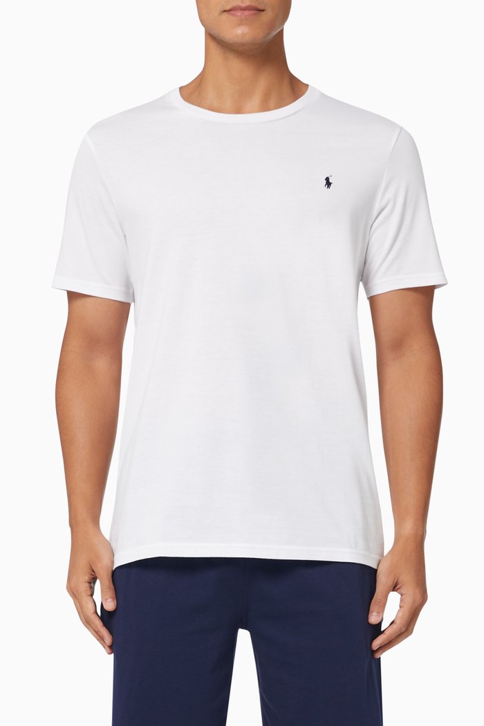 

Crewneck Sleep T-shirt in Liquid Cotton, White