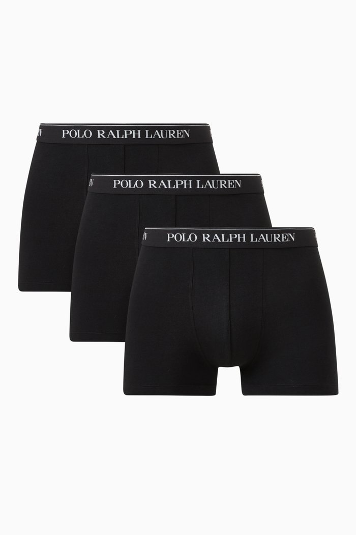 

Classic Logo Trunks in Stretch Cotton, Set of 3, Black
