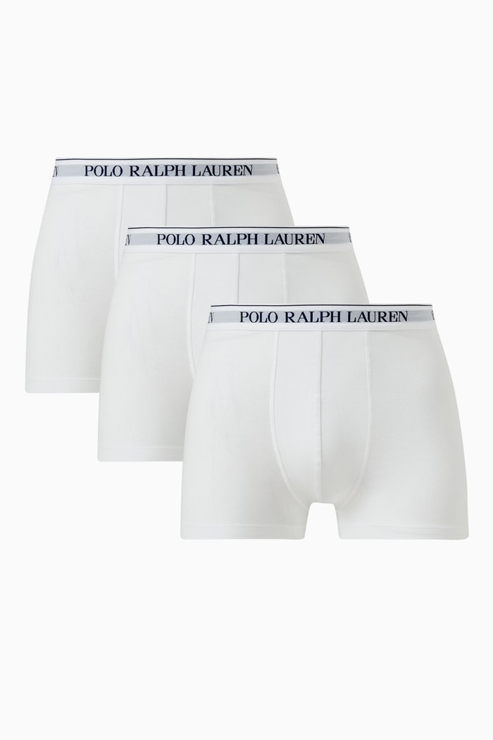 

Classic Logo Trunks in Stretch Cotton, Set of 3, White