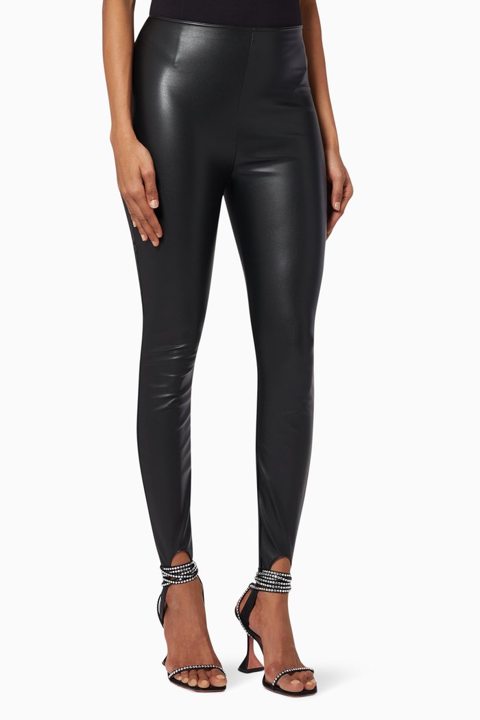 

Stirrup Leggings in Vegan Leather, Black