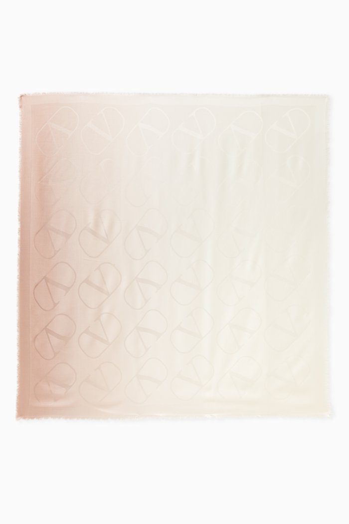 

VLOGO Signature Shawl in Silk-blend Jacquard, Neutral