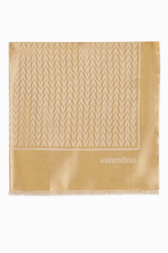 

Foulard Scarf in Valentino Optical Silk, Gold