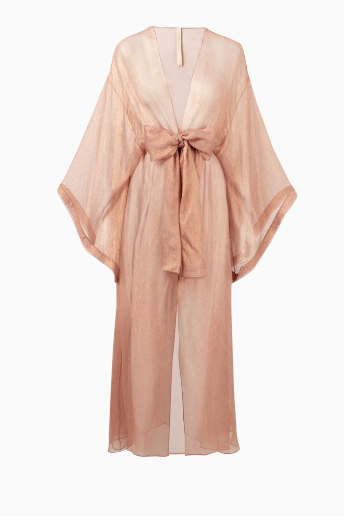 

Belvedere Kaftan in Metallic Silk Mousseline