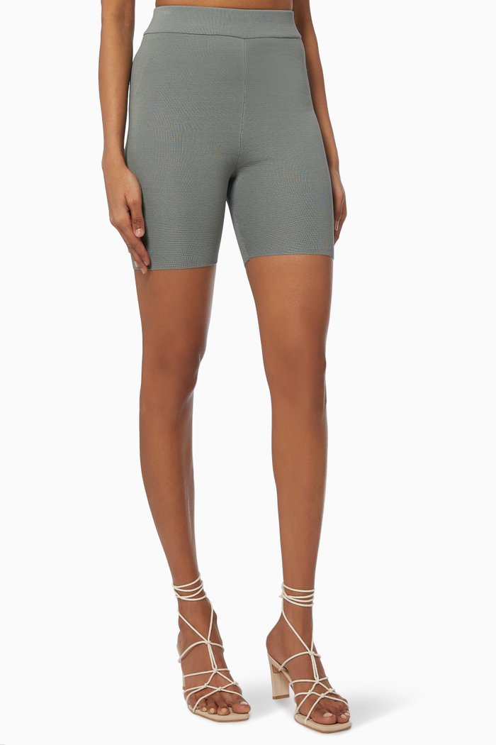

Set The Pace Knit Bike Shorts in Viscose, Green