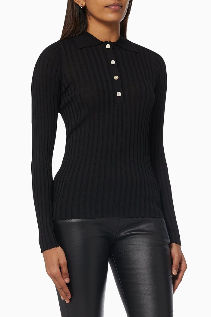 The No Sweat Polo in Viscose, Black