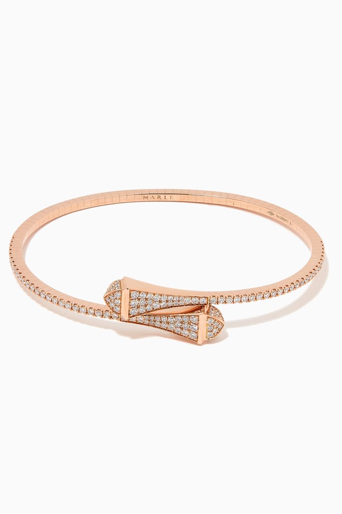 

Cleo Full Diamond Midi Slip-on Bracelet in 18kt Rose Gold
