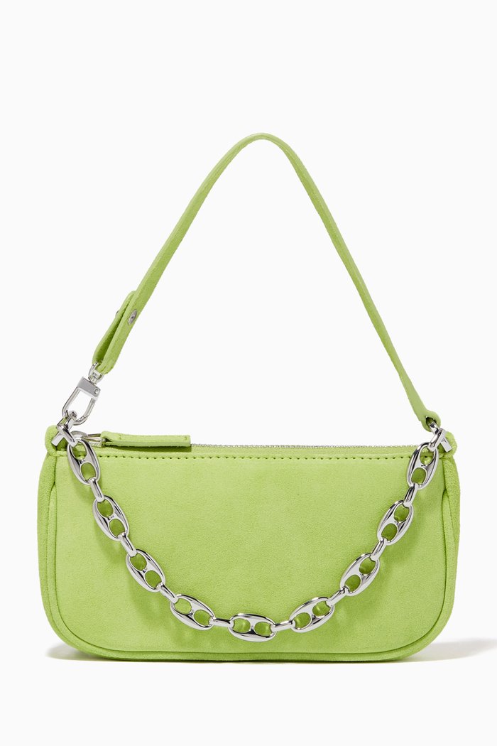 

Mini Rachel Bag in Suede Leather, Green