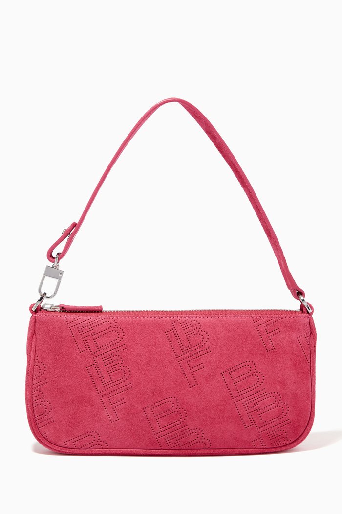 Rachel Bag in BT Perforated Suede Leather, Pink