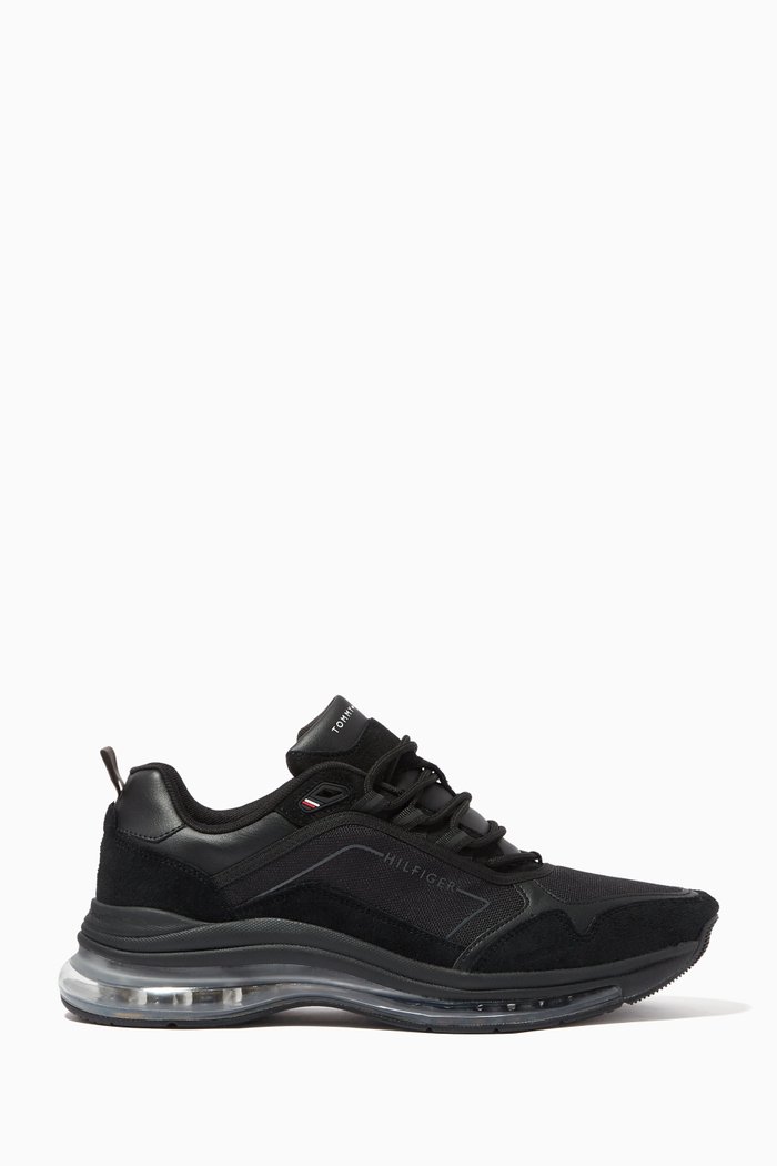 

Air Bubble Runner Trainers in Leather, Black