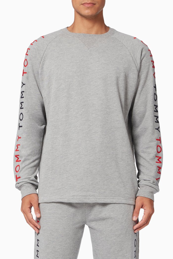 

TH Embroidered Track Sweatshirt in Jersey, Grey