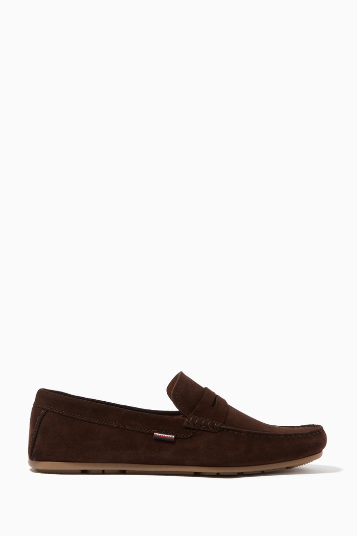

Classic Slip-on Driver Shoes in Suede, Brown