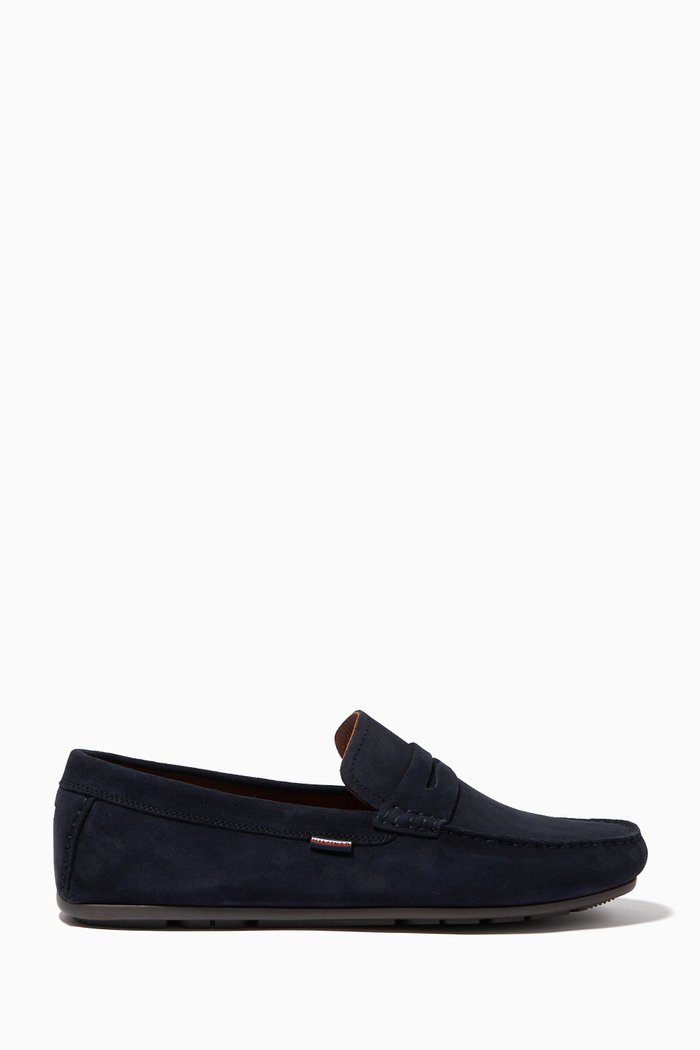 

Classic Slip-on Driver Shoes in Suede, Blue
