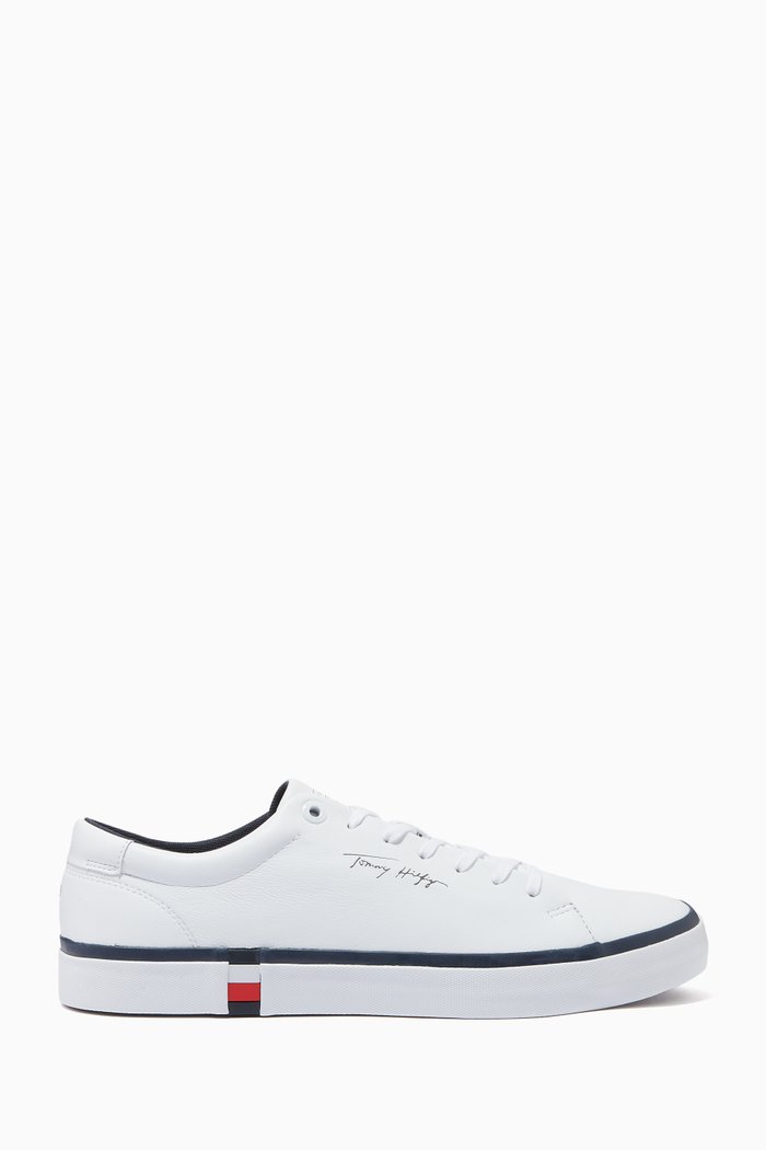 

Modern Signature Vulcanised Sneakers in Leather, White