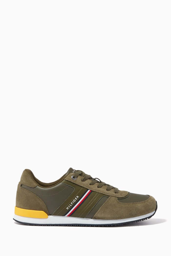 

Iconic Running Sneakers in Suede Leather, Green