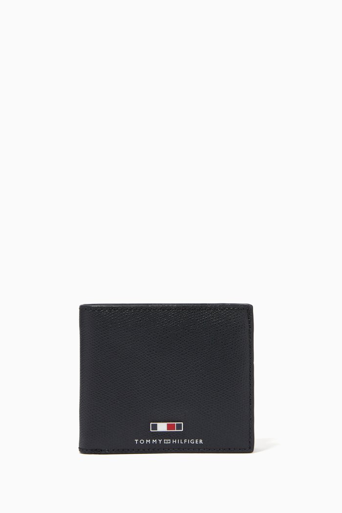 

Business Card & Coin Wallet in Leather, Black