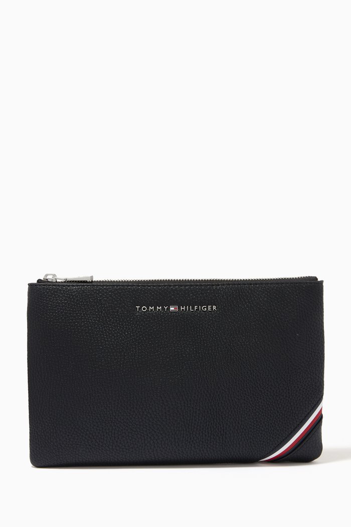 

Downtown Pebble Grain Pouch Bag in Faux Leather, Black