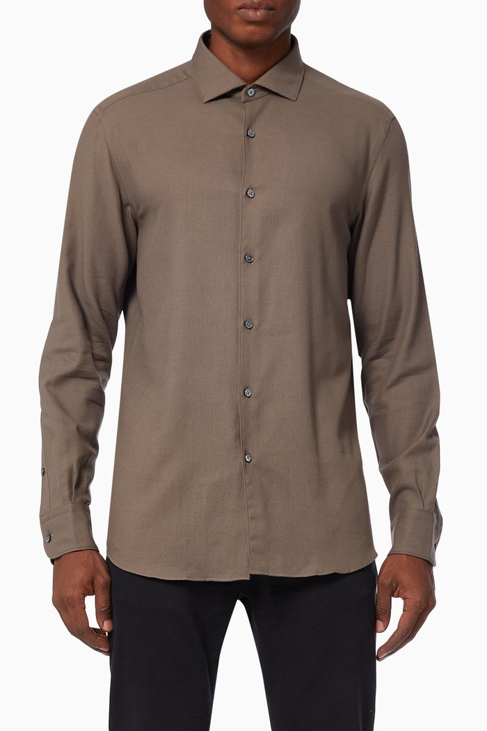

Cashco Shirt in Cotton & Cashmere, Brown