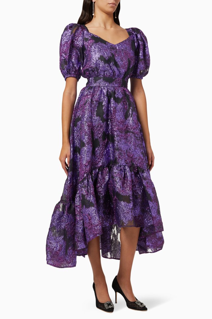 

Puff Sleeve Dress, Purple