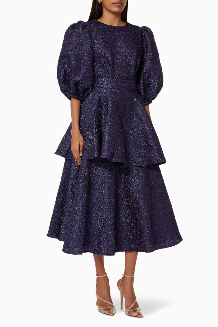 

Shimmer Tiered Dress, Purple