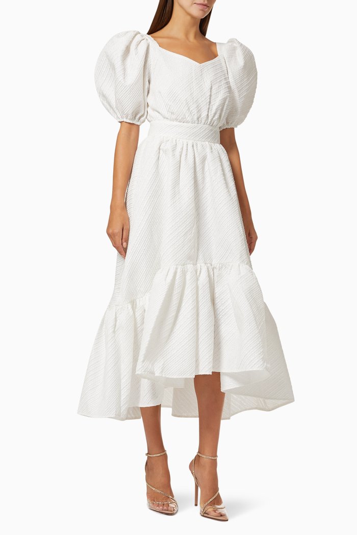 

Puff Sleeve Dress, White