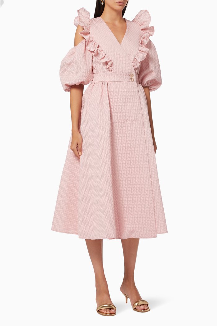 

Frill Textured Dress, Pink
